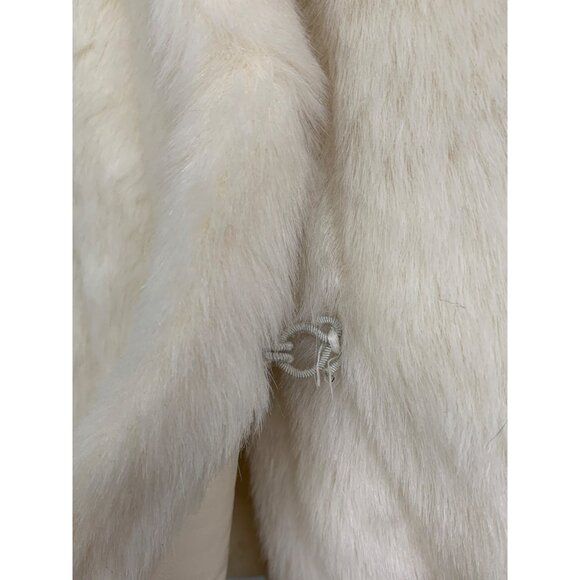 M Womens Vintage White Faux Fur Coat Minclure By Casper Insulated - Picture 8 of 10